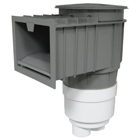 Handson 2 in. Socket Renegade Gunite Skimmer with Square Lid, Gray HA2634863